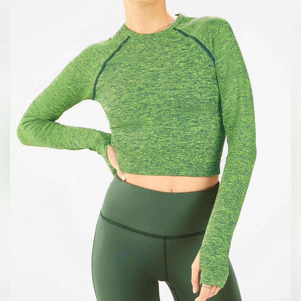 Fabletics Bri Ribbed Seamless Cropped Long Sleeve